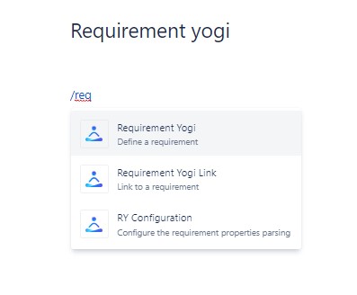 Kuvatõmmis Requirement makro lisamise ekraanist, kus on välja toodud kolm Requirement Yogi makrot