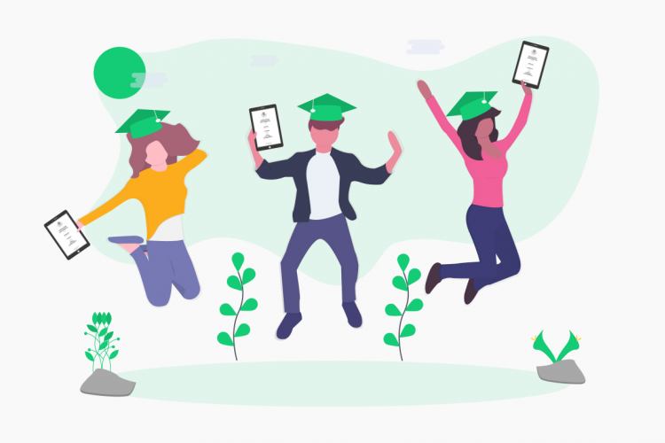 Students with paperless graduation certificates