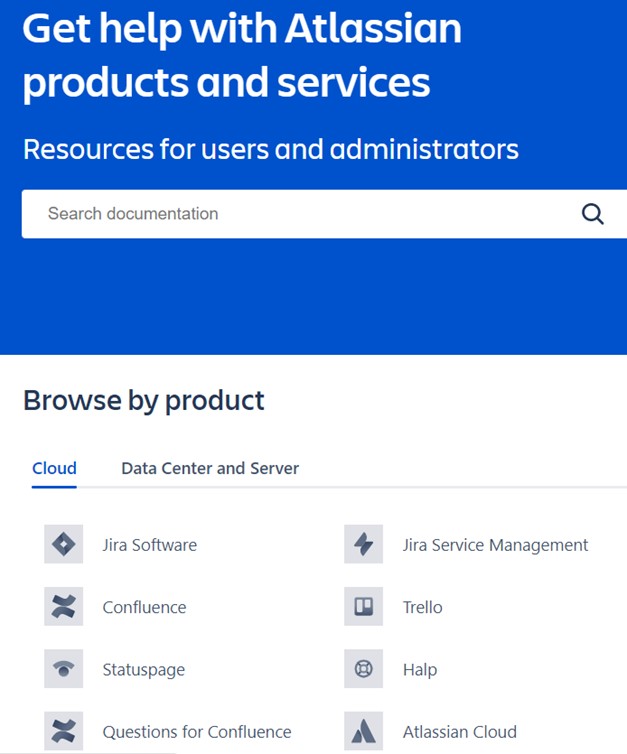 Illustration of Atlassian's customer portal landing page with knowledge base