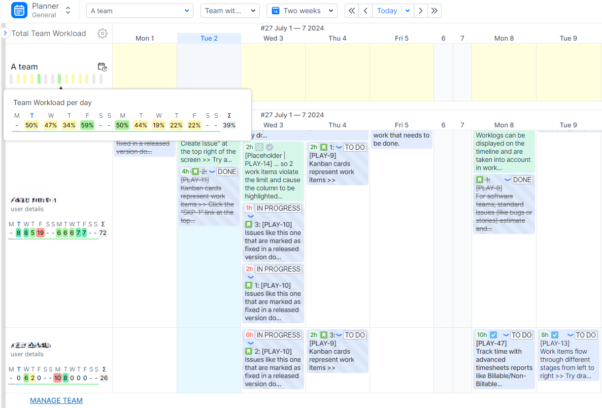 ActivityTimeline ajajoone vaade