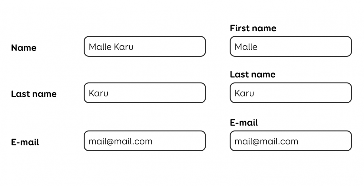 input fields