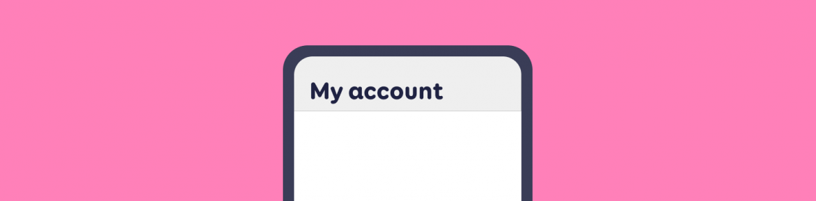  the top edge of the mobile screen with text My account