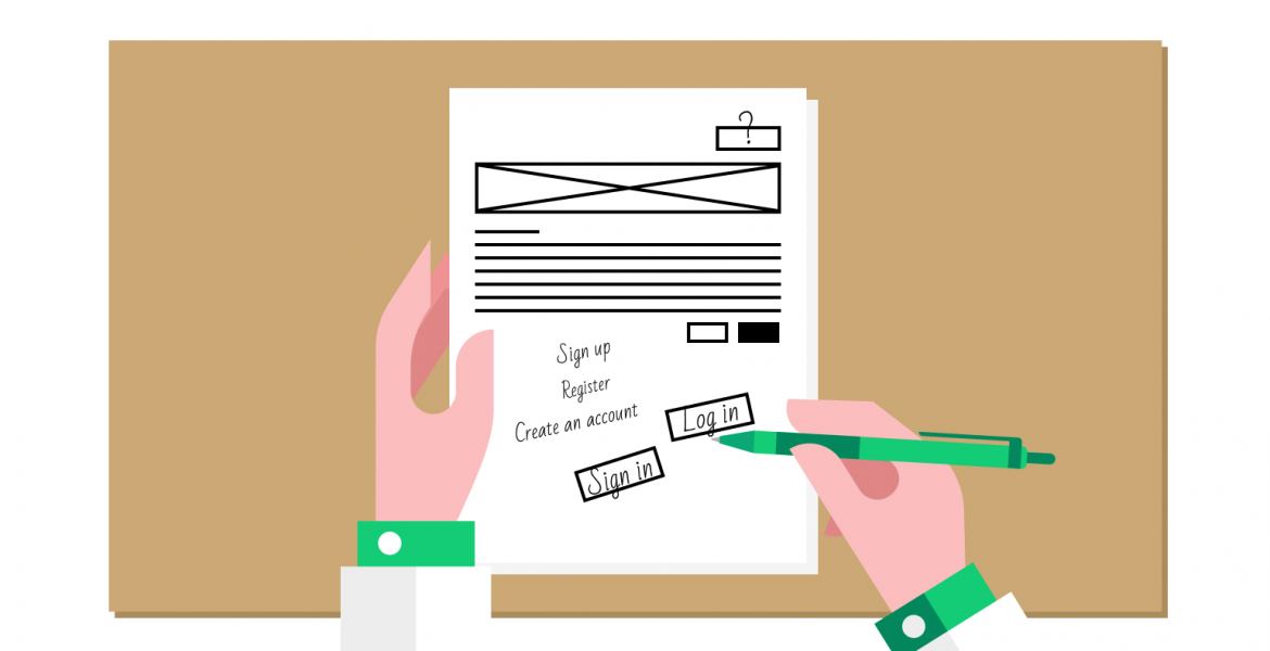 Example of UX writing: writing text or a word for the user interface