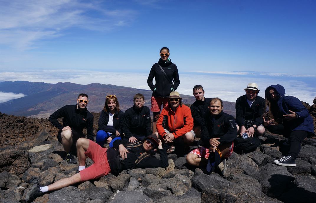 Trinidad Wiseman team hiking in the mountains