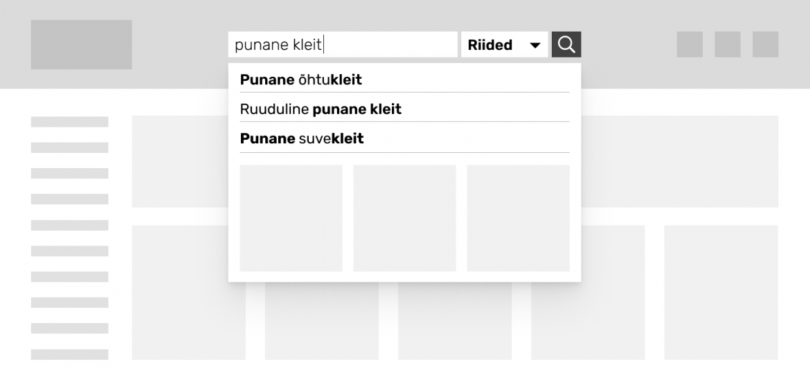 illustratsioon kasutajamugavast otsingust e-poes