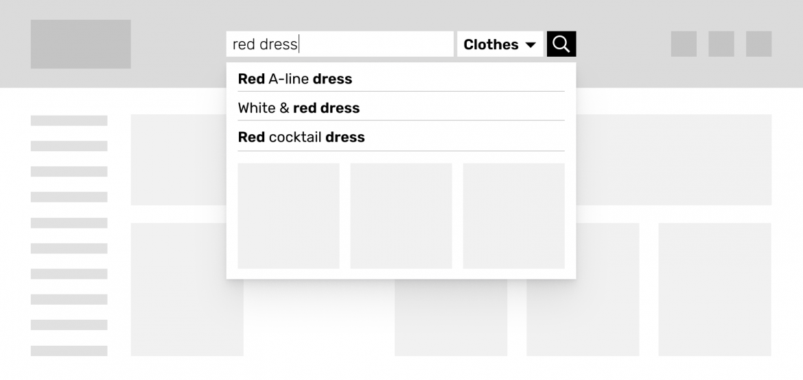 illustration of a user friendly search in the online store