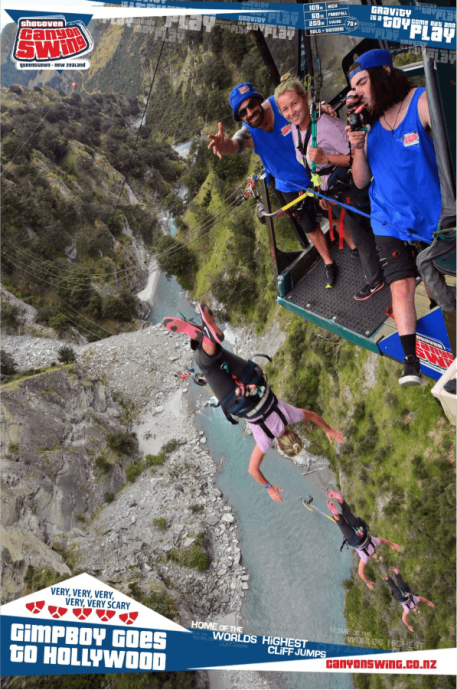 Jaana making a leap into the canyon