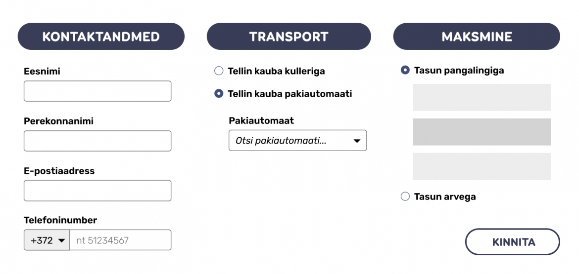 näide sellest, kui Pealkirjad näevad liiga nupusarnased välja ja kasutaja võib proovida neile vajutada.