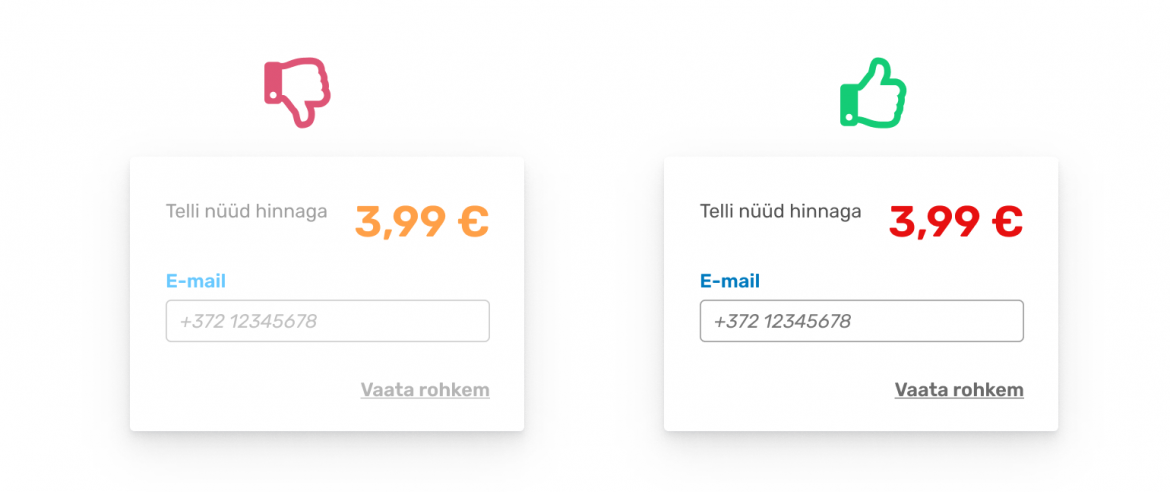Vasakul: madal kontrastsus, paremal: kõrge kontrastsus