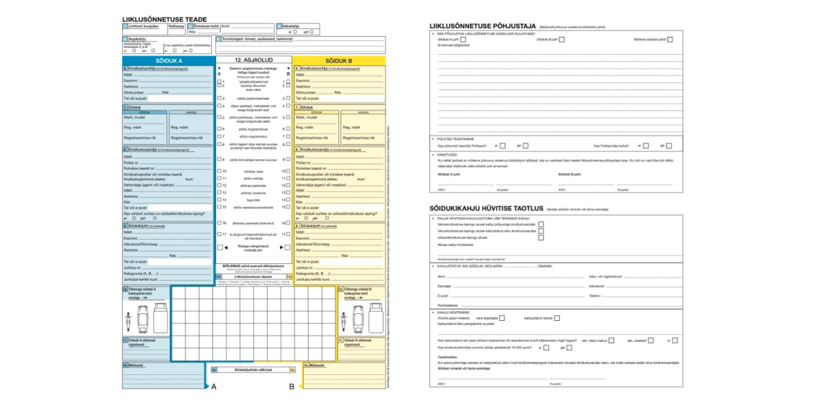 liiklusõnnetuse teate blanketi näidis