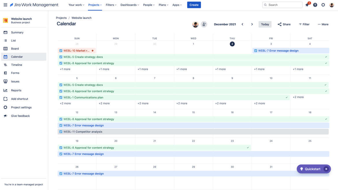 JWM calendar view