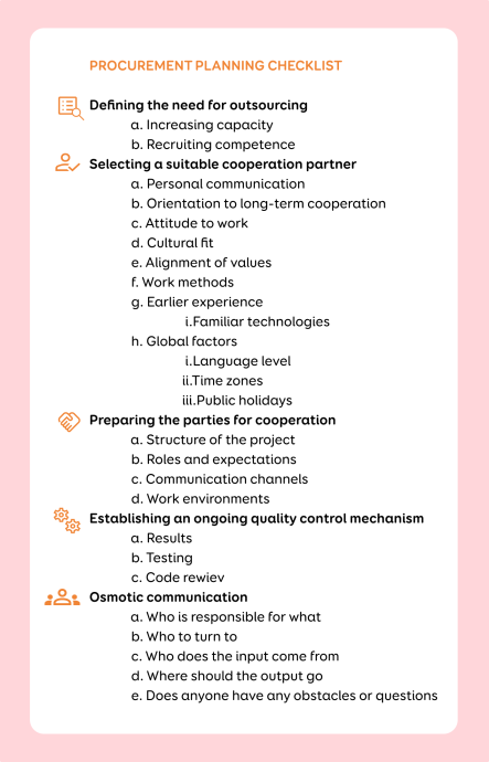 outsourcing planning checklist