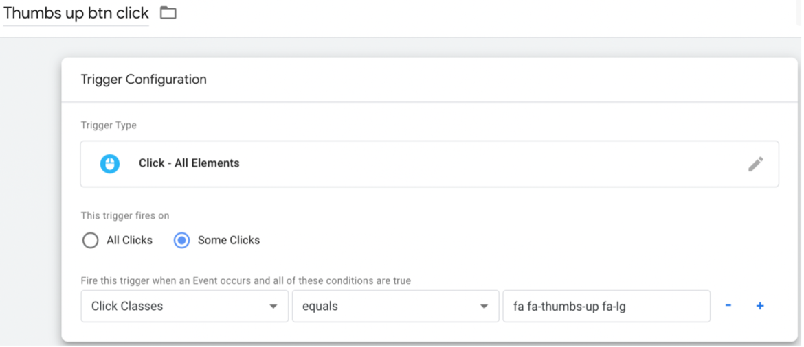 Setting up the "Thumbs down" button tag
