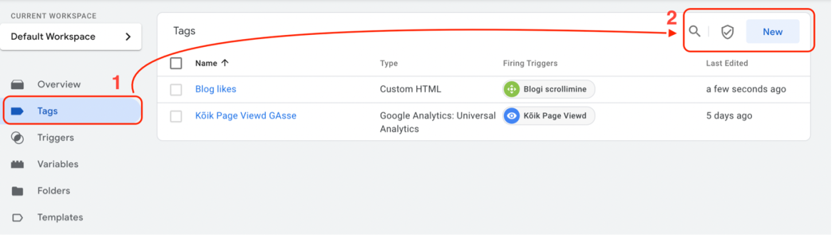Creating a new tag