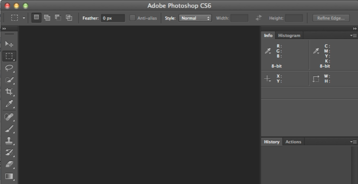 dark theme on the example of Photoshop in 2012