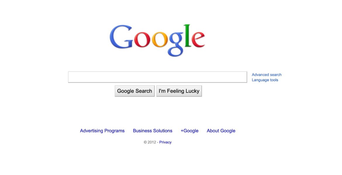 Google veebileht ja otsing aastal 2012