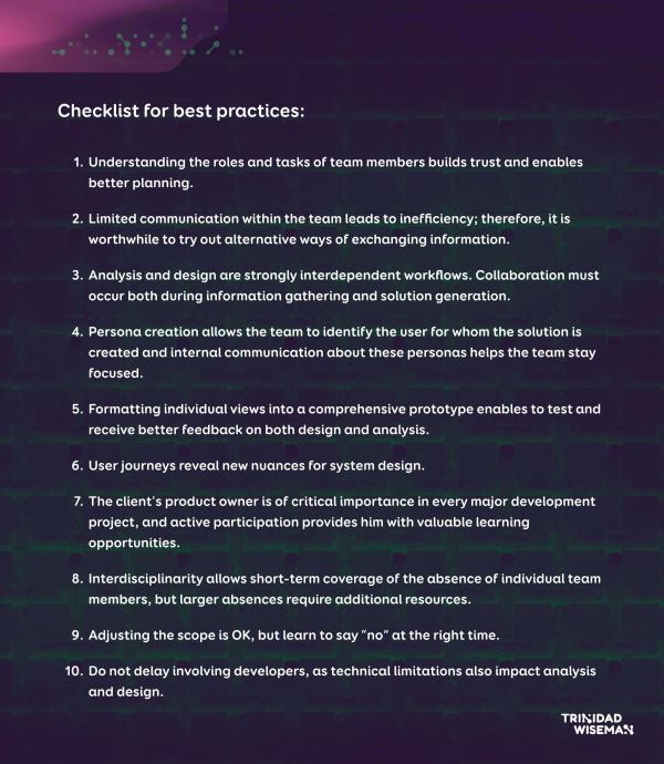 Best practices checklist with all the 10 lessons