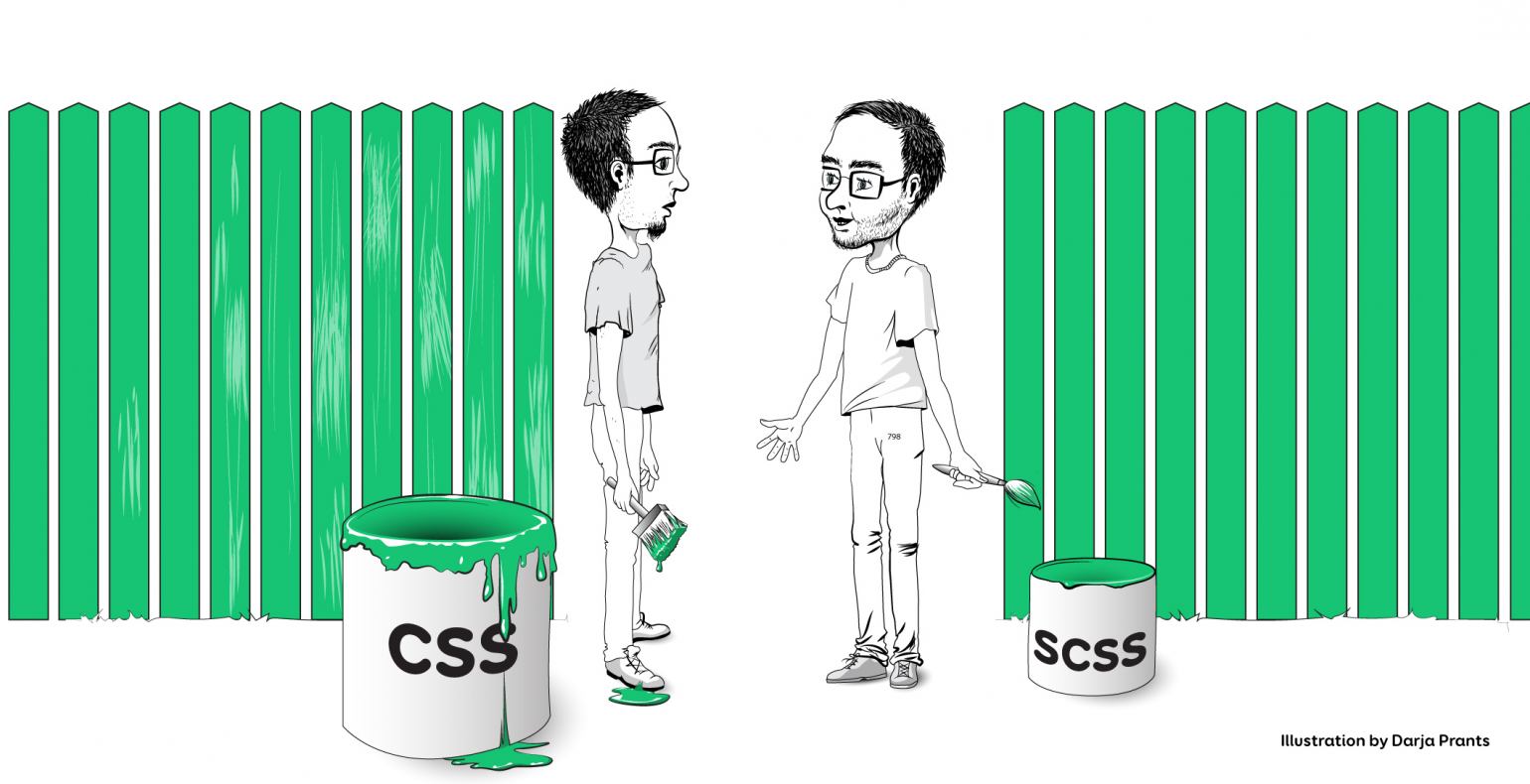 CSS vs SCSS- rohkem CSSi vähema koodiga; pildi autor Darja Prants