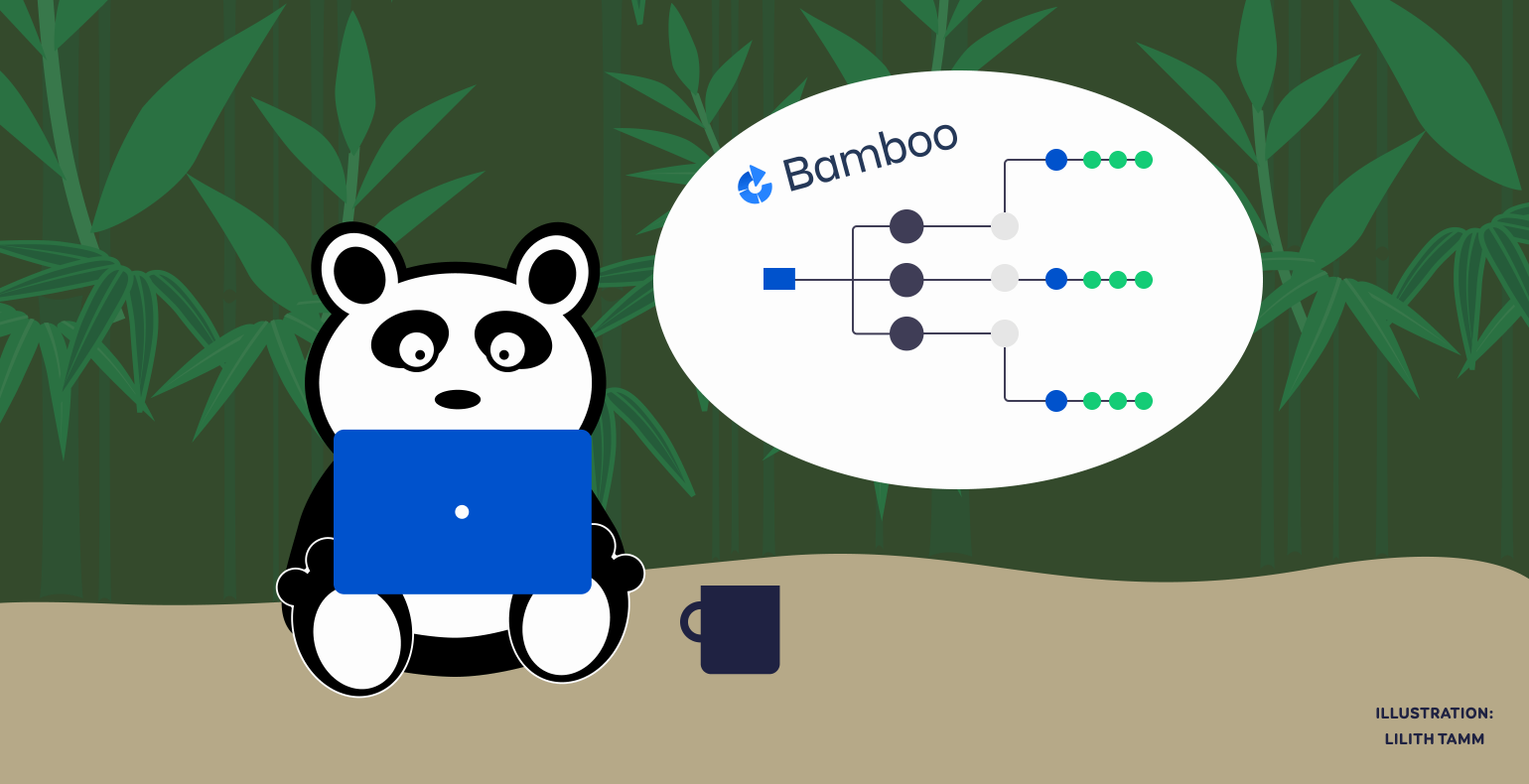 Panda karu visualiseerib Atlassian Bamboo konveieri hierarhiat