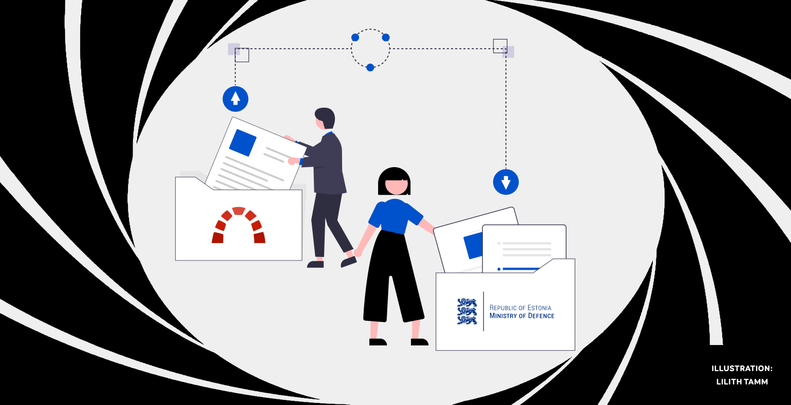 Illustration of a man and a woman visualizing the data migration journey from Redmine to Jira 