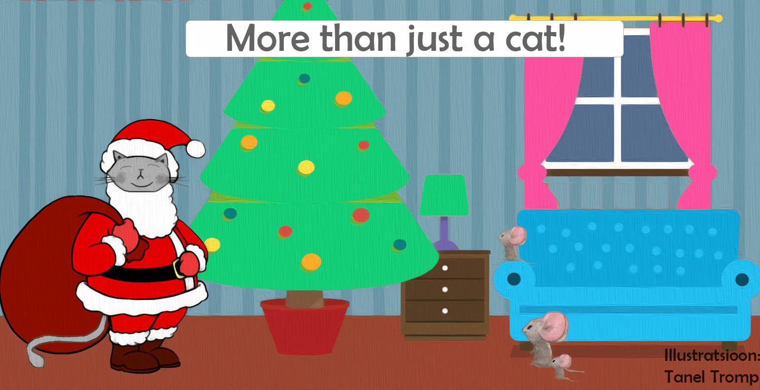 Cat wearing a santa Claus outfit, a cat is more than just a cat.