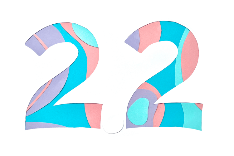 colorful number 22