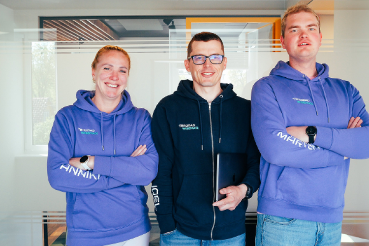 2 men and 1 woman from the Rakvere team