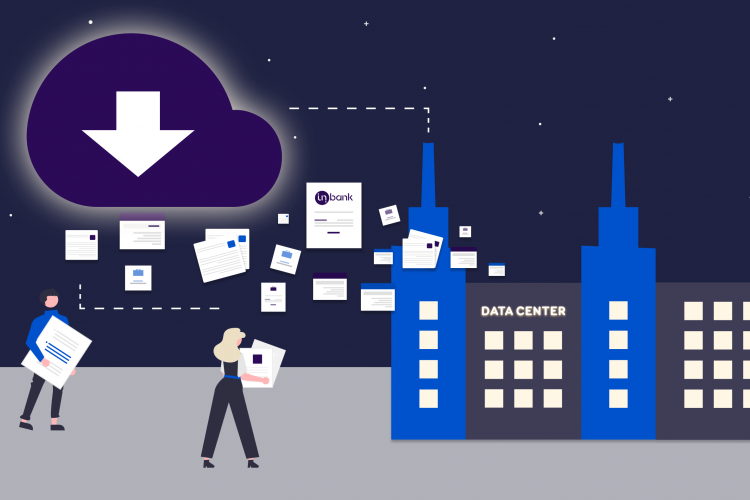 Illustration of Inbank's data migration from Cloud to Data Center out of office hours